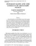 INTEREST RATES AND THE CONDUCT OF MONETARY POLICY