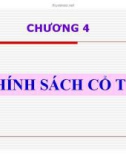 Bài giảng tài chính doanh nghiệp - Chương 4: Chính sách cổ tức