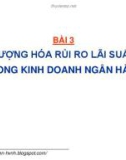 Bài giảng Quản trị rủi ro trong kinh doanh ngân hàng: Bài 3 - GS. TS. Nguyễn Văn Tiến