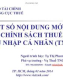 Bài giảng Một số nội dung mới về chính sách thuế thu nhập cá nhân (TNCN) - Tạ Thị Phương Lan