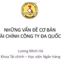 Bài giảng Tài chính công ty đa quốc gia: Chương 1