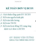 Bài giảng Kế toán đơn vị hành chính sự nghiệp: Chương 1 - GV. Đặng Văn Cường