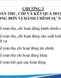 Bài giảng Kế toán hành chính sự nghiệp - Chương 3: Kế toán thu, chi và kết quả hoạt động trong đơn vị hành chính sự nghiệp