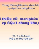 Bài giảng Giới thiệu về môn Phân tích và đầu tư chứng khoán - TS. Tôn Tích Qúy