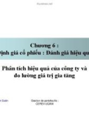 Chương 6 : Định giá cổ phiếu : Đánh giá hiệu quả Phân tích hiệu quả của công ty và đo lường giá trị gia tăng