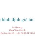 Bài giảng Mô hình định giá tài sản - Chương 1: Các nền tảng của giá trị