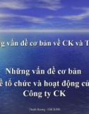 Báo cáo: Những vấn đề cơ bản về tổ chức và hoạt động của Công ty chứng khoán