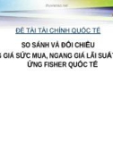 SO SÁNH VÀ ĐỐI CHIẾU NGANG GIÁ SỨC MUA, NGANG GIÁ LÃI SUẤT & HIỆU ỨNG FISHER QUỐC TẾ