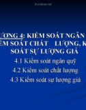 Bài giảng Chương 4: Kiểm soát ngân quỹ, kiểm soát chất lượng, kiểm soát sự lượng giá