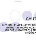 QUY ĐỊNH PHÁP LUẬT VỀ CÔNG BỐ THÔNG TIN TRONG HOẠT ĐỘNG CHỨNG KHOÁN VÀ THỊ TRƯỜNG CHỨNG KHOÁN