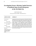 Investigating factors affecting capital structure of equitized state owned enterprises in Ho Chi Minh city