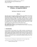 The impacts of Shadow banking system on economy. An empirical analysis