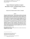 Impact of domestic acquisition on acquirer shareholders' equity: An empirical study on the us market