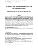 An empirical study on the relationship between R&D and financial performance