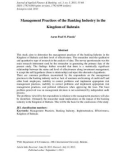 Management practices of the banking industry in the kingdom of Bahrain