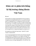 Khảo sát và phân tích thống kê thị trường chứng khoán Việt Nam