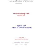 ĐỊNH GIÁ NHÀ Ở VÀ CÔNG TRÌNH