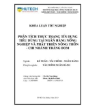 Khoá luận tốt nghiệp: Phân tích thực trạng tín dụng tiêu dùng tại ngân hàng Nông nghiệp và Phát triển nông thôn Agribank chi nhánh Trảng Bom