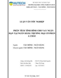 Khoá luận tốt nghiệp: Phân tích tình hình cho vay ngắn hạn tại Ngân hàng thương mại cổ phần Á Châu