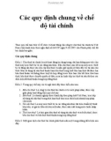 Các quy định chung về chế độ tài chính