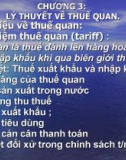 Chương 3: Lí thuyết về thuế quan