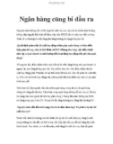 Ngân hàng cũng bí đầu ra