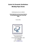 Center for Economic Institutions Working Paper Series