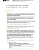 FAMILY PLANNING DEVELOPMENT IMPACT BOND INITIAL SCOPING REPORT TO DFID – 18 MAY 2012