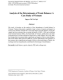 Analysis of the determinants of trade balance: A case study of Vietnam