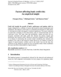 Factors affecting bank credit risk: An empirical insight