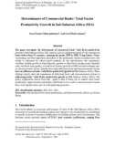 Determinants of commercial banks' total factor productivity growth in sub-saharan Africa (SSA)