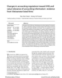 Changes in accounting regulations toward IFRS and value relevance of accounting information- evidence from Vietnamese listed firms