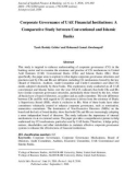 Corporate governance of uae financial institutions: A comparative study between conventional and Islamic banks