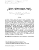 Effect of training on corporate financial performance of commercial banks in Kenya