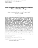 Bank-specific determinants of commercial banks financial stability in Kenya