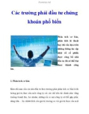 Các trường phái đầu tư chứng khoán phổ biến