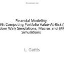 Lecture Financial modeling - Topic 6: Computing portfolio value-at-risk (VaR), random walk simulations, macros and @Risk simulations