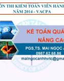 Bài giảng Kế toán quản trị nâng cao - PGS.TS. Mai Ngọc Anh