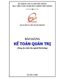 Bài giảng Kế toán quản trị: Phần 1