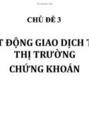 Chủ đề 3: Hoạt động giao dịch trên thị trường chứng khoán