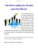 Nhà đầu tư nghiệp dư cần phải quan tâm điều gì?