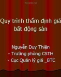 Bài giảng: Quy trình thẩm định giá bất động sản - Nguyễn Duy Thiện