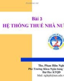 Bài 3: HỆ THỐNG THUẾ NHÀ NƯỚC