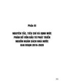 Chính sách, cơ chế tài chính thực hiện chương trình mục tiêu quốc gia và chương trình mục tiêu giai đoạn 2016-2020: Phần 2