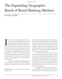 The Expanding Geographic Reach of Retail Banking Markets