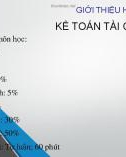 Bài giảng Kế toán tài chính 2 - Chương 1: Kế toán hoạt động đầu tư tài chính