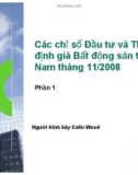 Chỉ số Đầu tư và Thẩm định giá Bất động sản tại Việt Nam tháng 11/2008