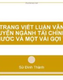 Thực trạng viết luận văn thạc sĩ chuyên ngành Tài chính Nhà nước. Các đề xuất cải tiến