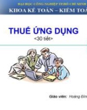 Thuế ứng dụng - GV Hoàng Đình Vui