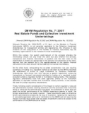 CMVM Regulation No. 7/2007 Real Estate Funds and Collective Investment Undertakings